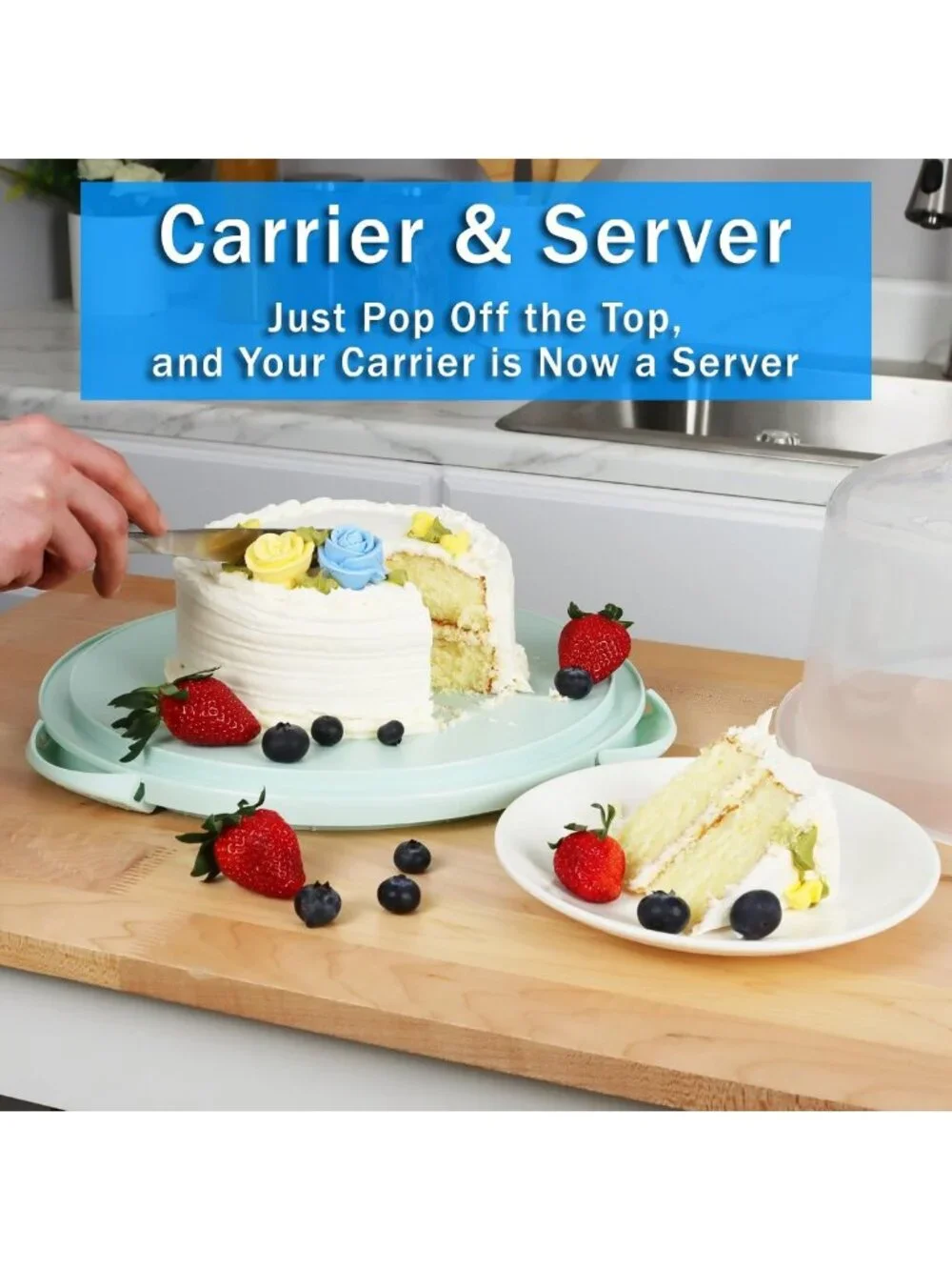 Extra Large Cake Carrier for 12-Inch 3-Layer Cakes - Durable & Portable Storage